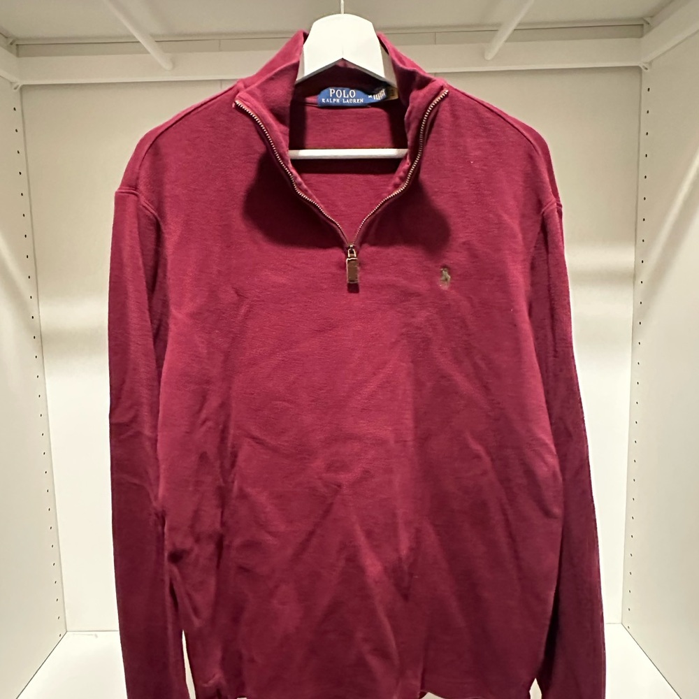 Ralph Lauren Red Zip Up Sweater